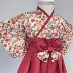 ベビー袴　女の子　お食い初め　初節句　ひな祭り　100日祝　和装　衣装　7080