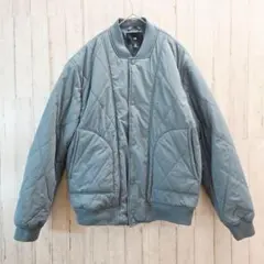 H&M キルティングブルゾン 中綿ジャケット 青S メンズ 軽量 カジュアル