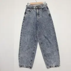 GUジーユー バギーデニムパンツ ワイド（S）ケミカル コットン