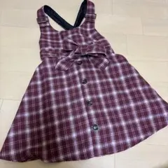 マジョリカ　MAJOLICA チェック柄ベルトワンピース　110cm