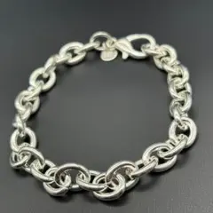 925 シルバー あずき チェーン ブレスレット 刻印 シンプル 銀