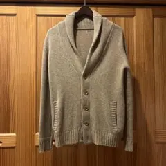 スリードッツベージュ ショールカラー カーディガン　カシミヤのサムネイル
