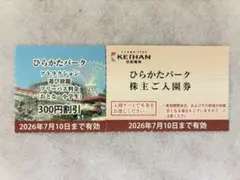 【即日配送】ひらかたパーク 株主ご入園券 割引券セット 2026年7月10日までのサムネイル