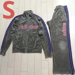 adidasベロアジャージ上下セットSメンズBROWN送料無料