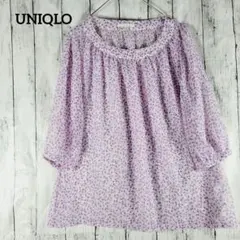 ユニクロ【S】シアーブラウス 6分袖 大流行 シースルーブラウス 薄手 清涼感