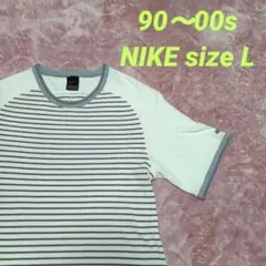 90s ～ 00s NIKE 黒タグ ボーダー リンガ Tシャツ スウォッシュ