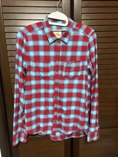 Hollister 赤青チェック 長袖シャツ Sサイズ