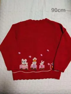 ミキハウス 赤いカーディガン 90cm　うさこ