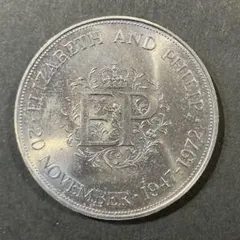 英国 エリザベス女王 フィリップ殿下 御成婚25周年 記念 シルバー Yahoo!オークション - 英国 SILVER WEDDING COIN エリザベス女王 フィ