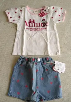 しまむら　リトシー　ミニーマウス Tシャツとショートパンツ セット