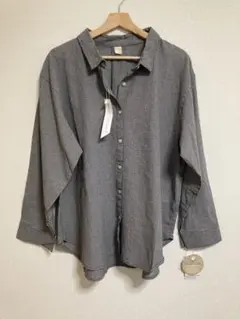 ORGANIC LIFE ブラウス　紺色チェック 3L