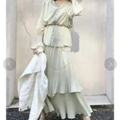 snidel ティアードフリルスカート　ミント01