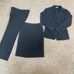 【3点セット】7号　ブラック レディースウォッシャブルスーツ