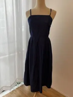 GU ネイビー デニム風 キャミワンピース　サイズL 綿100%