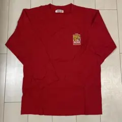 BOSS コーヒー ロゴ入り 長袖カットソー レッド