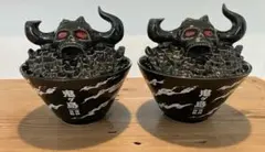ワンピース 鬼ヶ島 どんぶり 2個 一番くじ E賞 蓋付き 丼ぶり 黒 ブラック