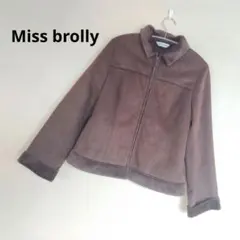 美品 Miss brolly ムートン風 ジャケット コート 茶色系 防寒