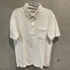 ホワイトポロシャツ Lサイズ ポケット付き