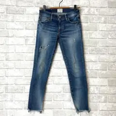 アングリット スキニーデニム ダメージ ストレッチ S 日本製 着回し シンプル