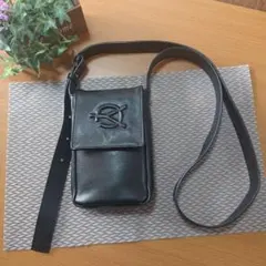 ジャンク【OY、 オーワイ】ストリート、エンボスロゴレザーミニショルダーバッグ