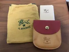 イルビゾンテ　二つ折財布　赤×ヌメ