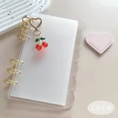 アクリルバインダー A6 貯金 もこもこ リフィル ハート ピンク さくらんぼ