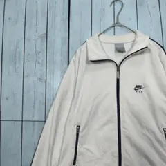 【人気】NIKE AIR トラックジャケット ジャージ L 白 紺 Y2K