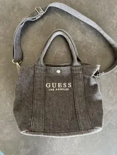 GUESS 2WAYショルダーバッグ ブラックデニム風