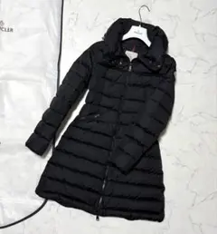 【ほぼ未使用品】モンクレールサイズ0 FLAMMETTE黒 ブラック Flammette ロングダウンジャケット : ロングダウン