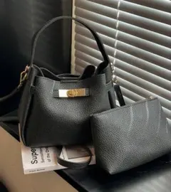 上品　大人　可愛い　2WAY ポーチつき　レザーバッグ　トート　ショルダーバッグ