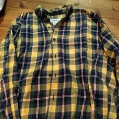 エディー・バウアー 黄色チェック柄長袖シャツ
