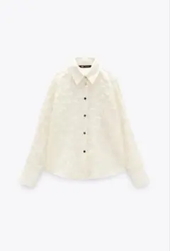 【美品】ZARA フラワーストラクチャシャツ Sのサムネイル
