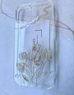 クリア iPhoneケース 花デザイン