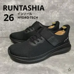 【新品】RUNTASHIA　高反発インソール　ローカットスニーカー　黒　26㎝のサムネイル