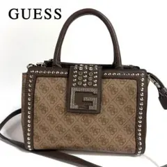 【美品】GUESS キャンバス レザー 総柄 ハンドバッグのサムネイル