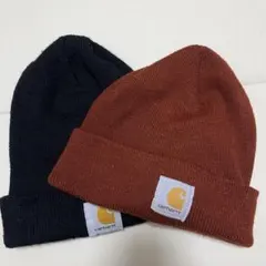 Carhartt ニット帽セット 黒 茶色