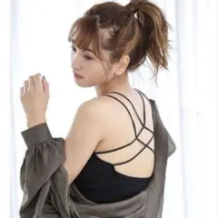 fifthブラック / カップ付 / クロスストラップ キャミソール / フリーのサムネイル