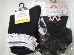 新品フォーマルソックス2足セット161718cm黒白靴下子供用女の子セレモニー