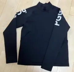 【美品】PGG パーリーゲイツ　ダンボールニット　モックネック　シャツ　黒　厚手