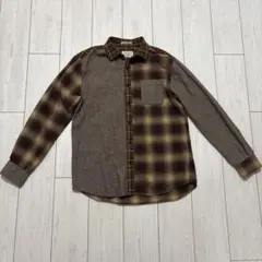 GROVE HOUSE フランネルシャツ チェック柄 ブラウン Mサイズ