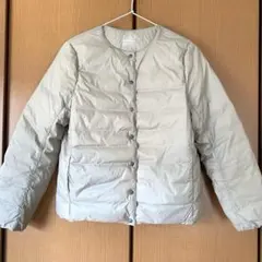 無印良品 軽量 ポケッタブル ダウンジャケット婦人M ライトベージュ