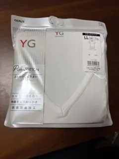 GUNZE YG VネックTシャツ ホワイト LL