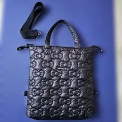 Hello Kittyブラックキルティングトートバッグ