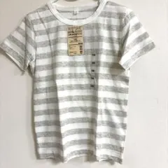 無印良品 しましま半袖Tシャツ ライトグレー 120 ボーダーのサムネイル