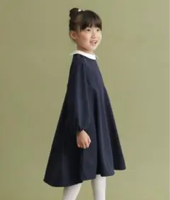 URBAN RESEARCH DOORS ポンチフレアワンピース ネイビー