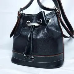 Marie Claire マリクレール 巾着型 レザー ショルダーバッグ