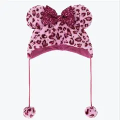 ミニー・マウス風ヒョウ柄帽子