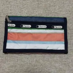 レスポ　ボーダー　マルチケース　三つ折り財布