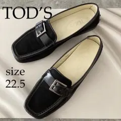 美品 箱付き トッズ 35 22.5 ダブルT ローファー スエード ネイビー TOD'S トッズ XXW79A0DD00 NF5 ローファー DIVER LISCIO SPECIAL