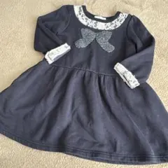 組曲 KUMIKYOKU ネイビー 長袖ワンピース S 100cm 110cm